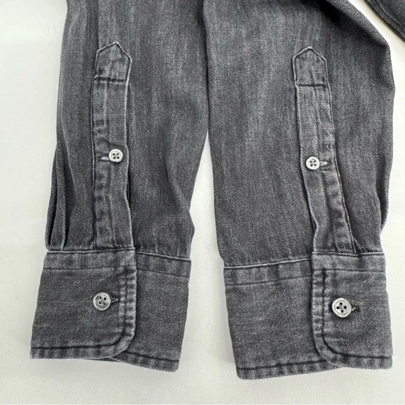 Polo Ralph Lauren Black Denim Button Up Shirt Women's Size 8 Cotton Slim Fit - Picture 8 of 13